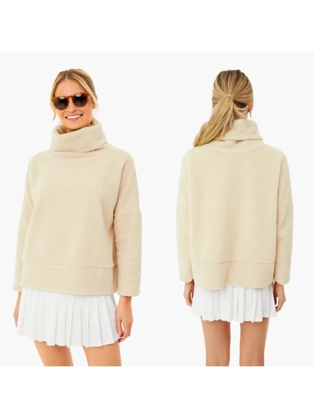 Tuckernuck Cream Sherpa Turtleneck Pullover